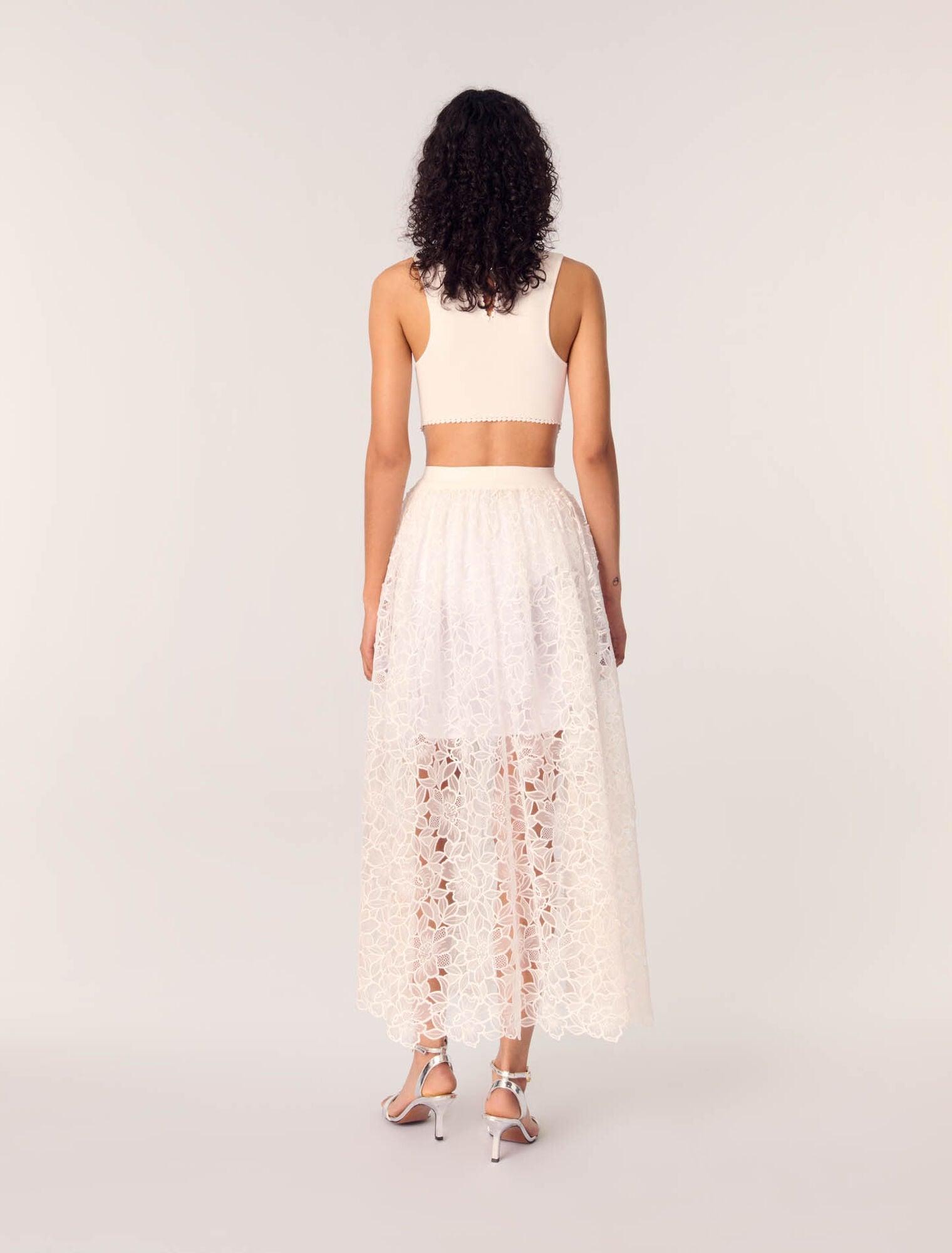 White-Backless Jewellery Neck Bodysuit