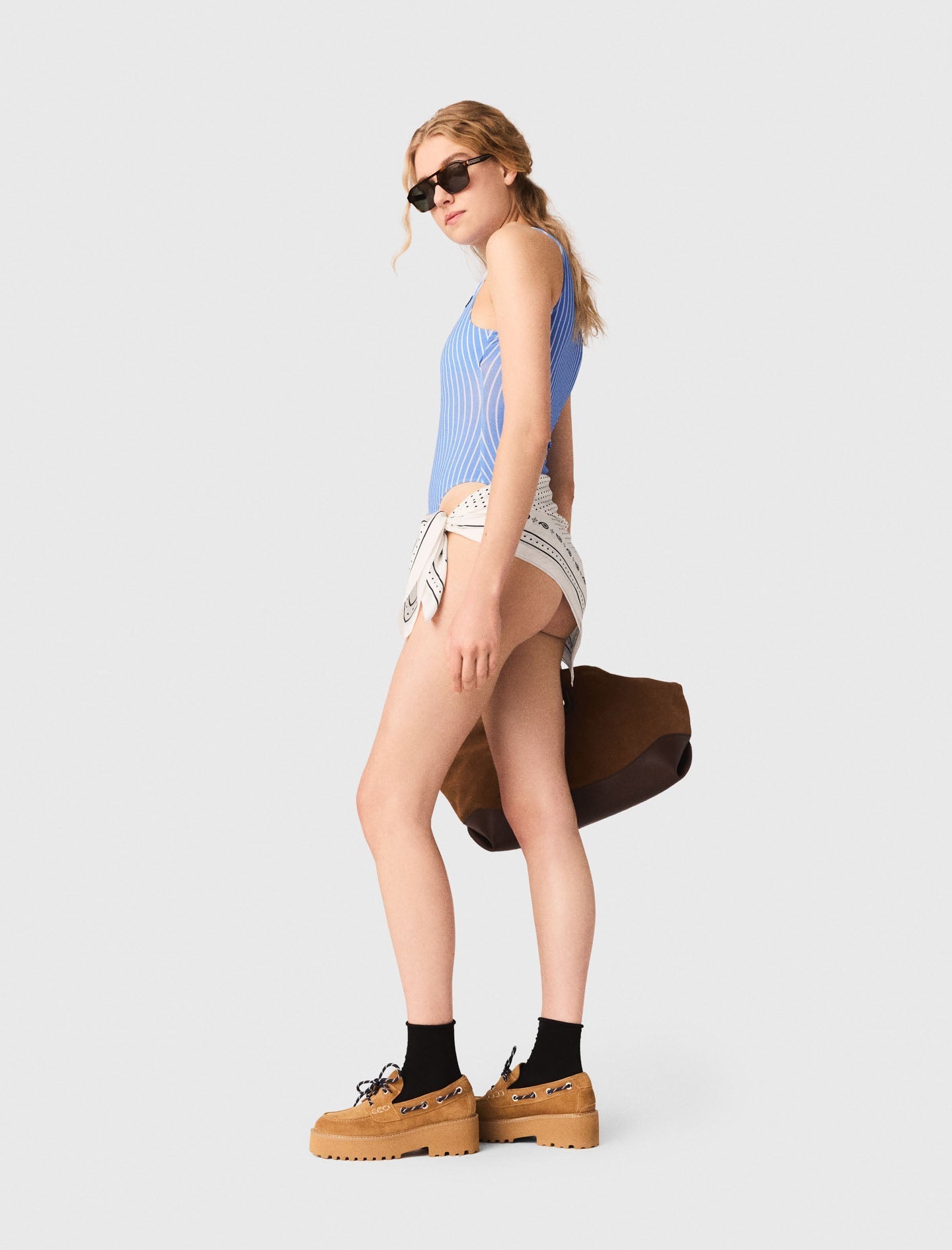 Striped Bodysuit Blue White Stripes BLUE WHITE STRIPES