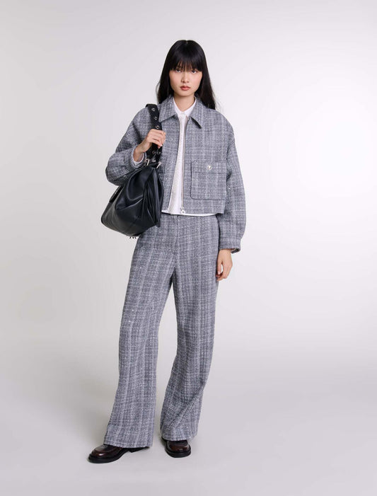 Grey featured Short tweed jacket