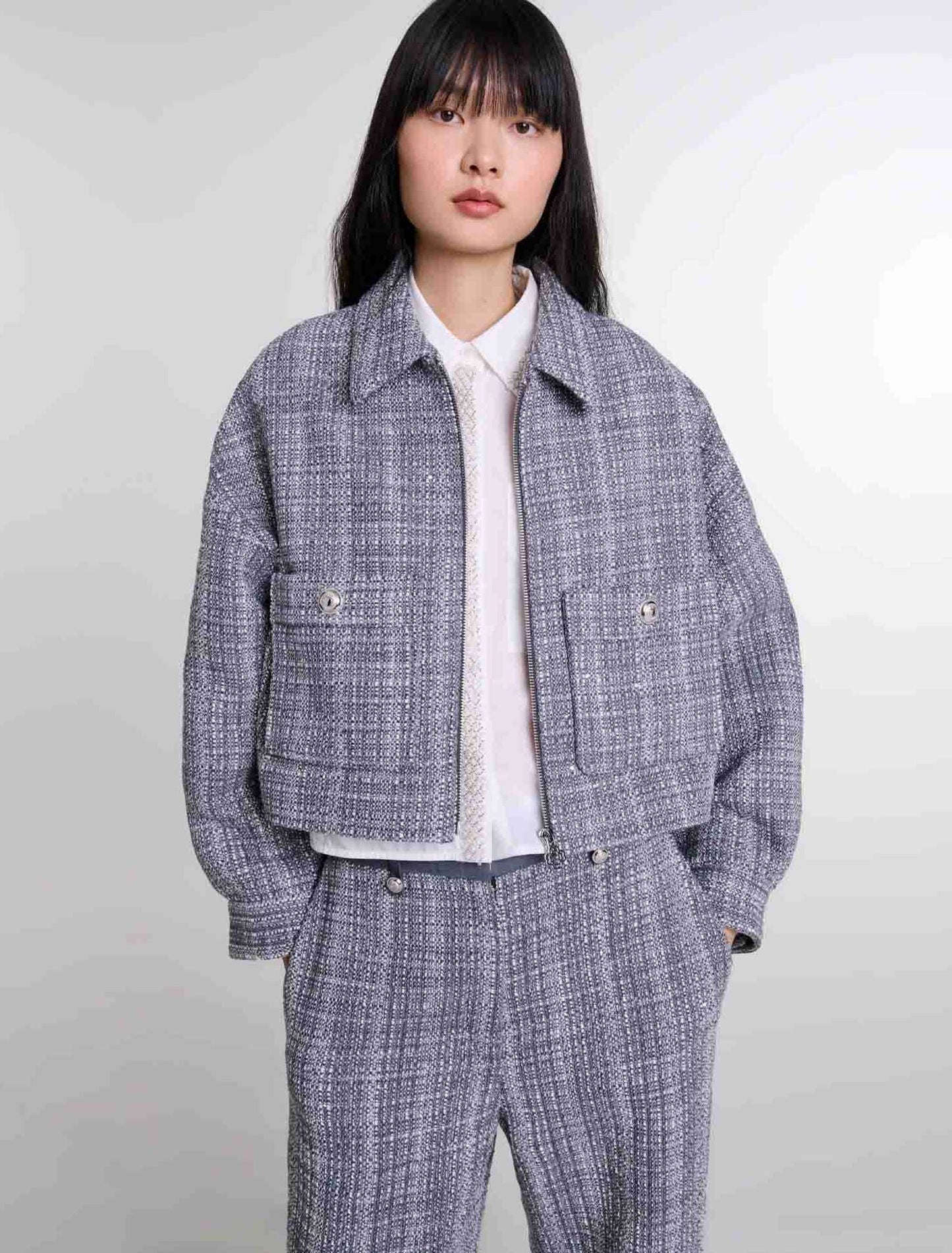 Grey   Short tweed jacket