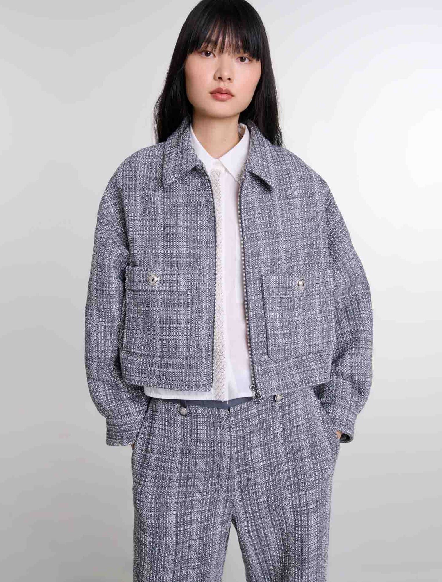 Grey   Short tweed jacket