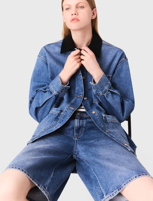 Faded denim jacket