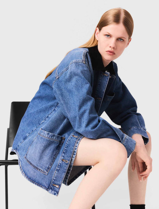 Faded denim jacket