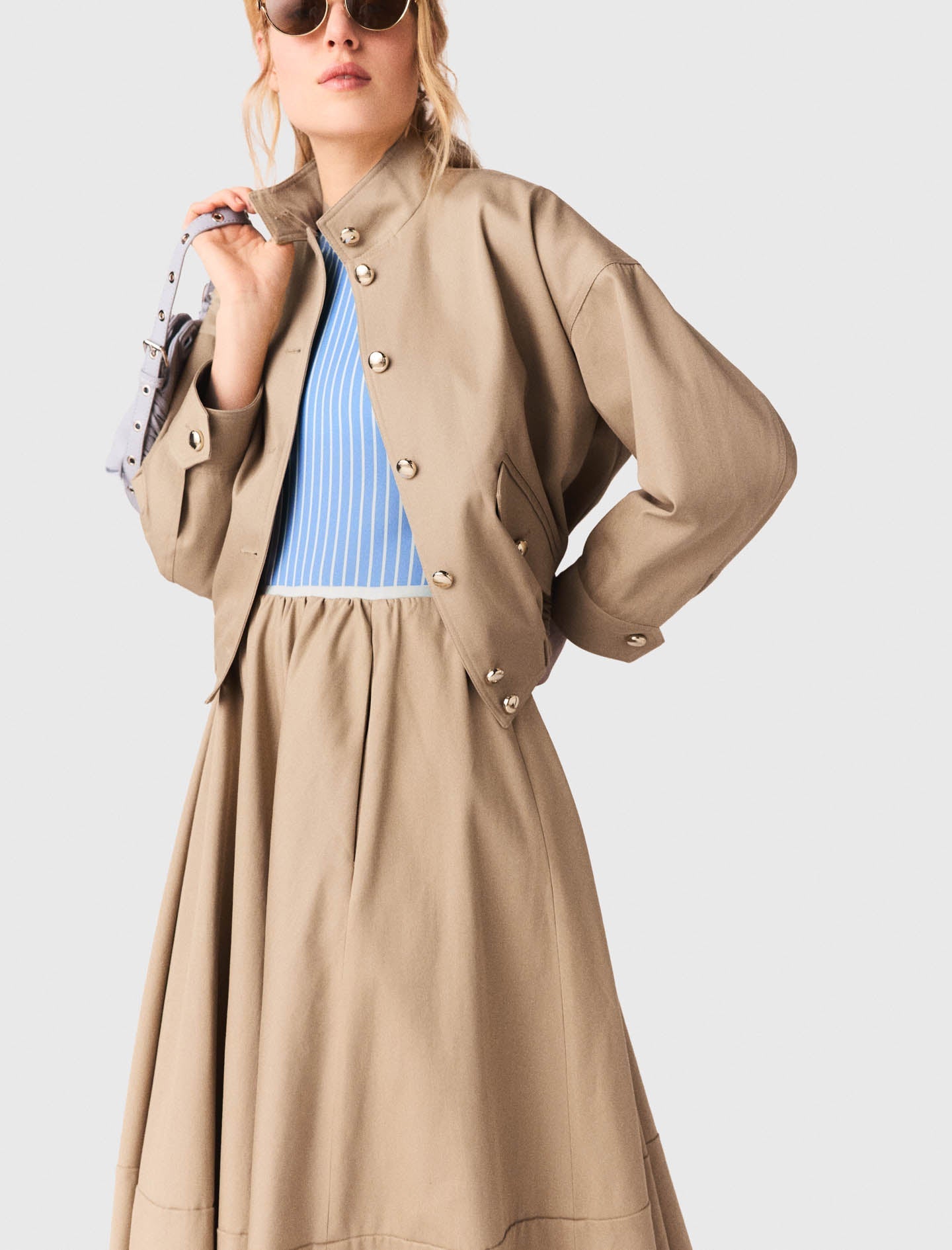 Cotton Bomber Jacket MASTIC BEIGE