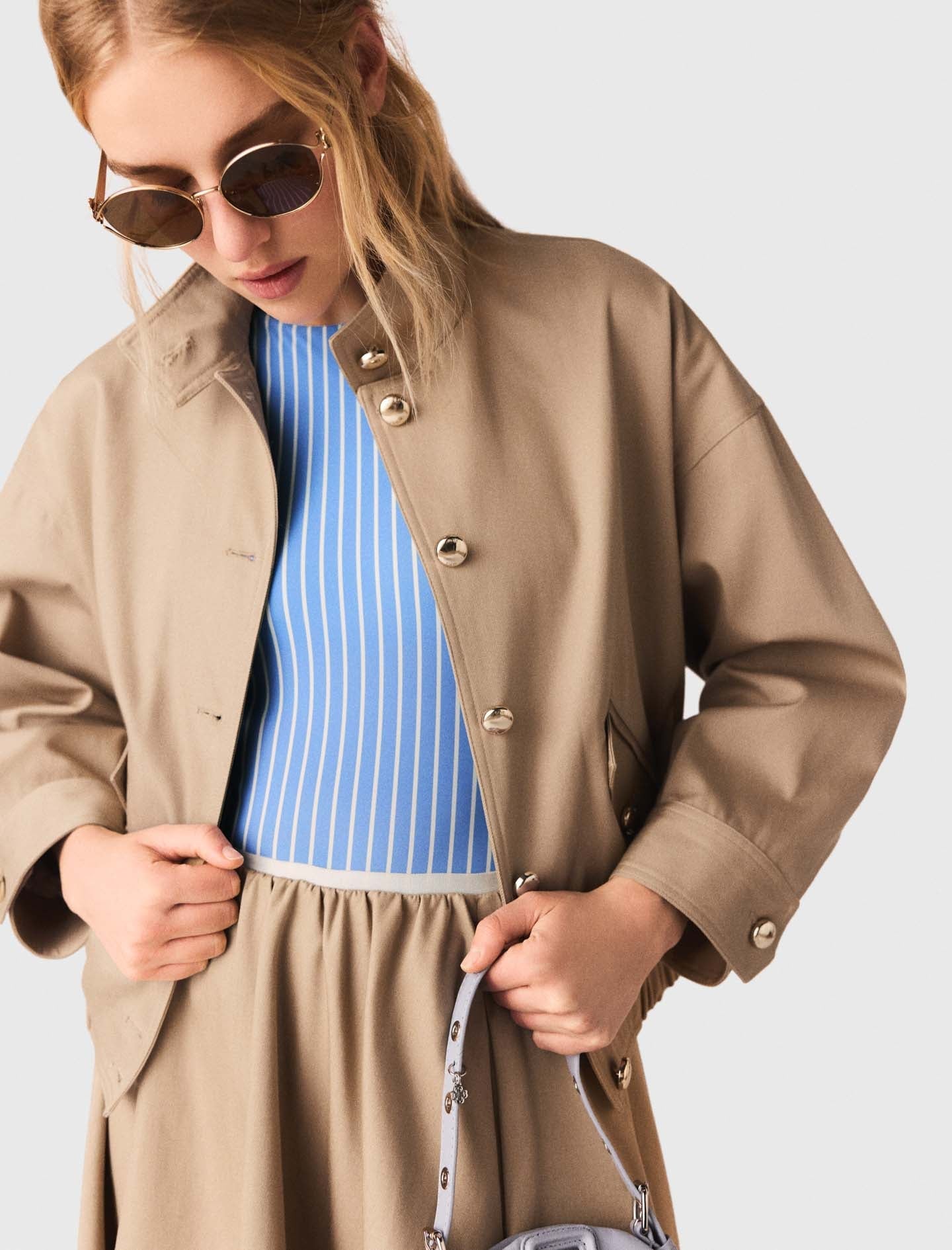 Cotton Bomber Jacket MASTIC BEIGE