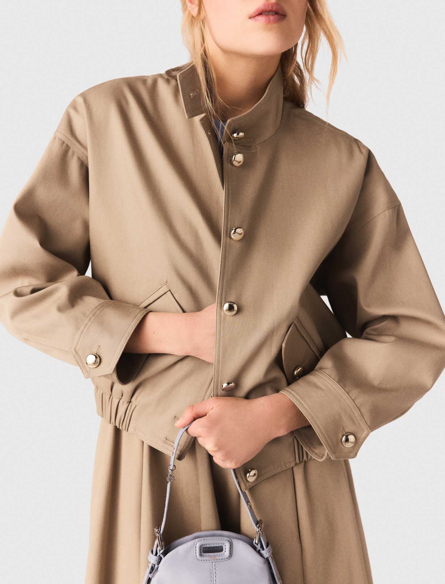 Cotton Bomber Jacket MASTIC BEIGE