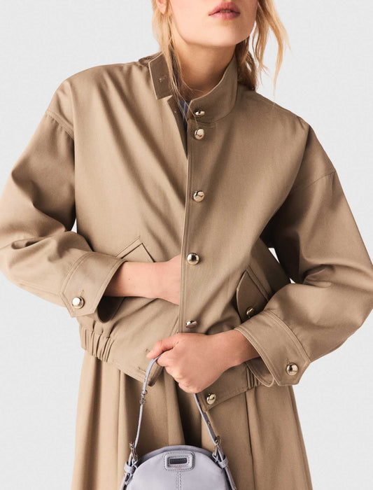 Cotton Bomber Jacket Mastic Beige