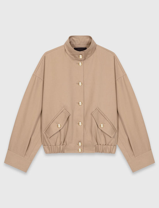 Cotton Bomber Jacket Mastic Beige