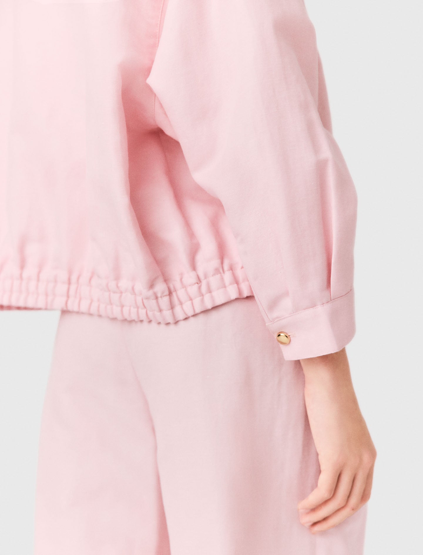Linen blend bomber jacket Pink