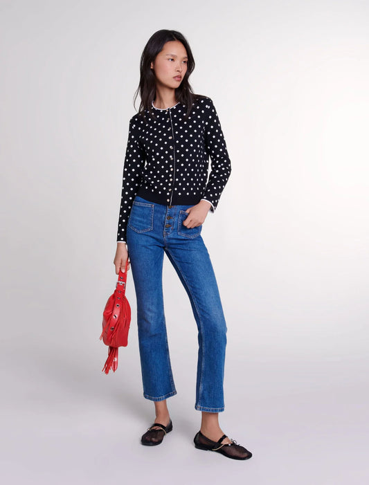 Black / White featured-Fancy knit cardigan