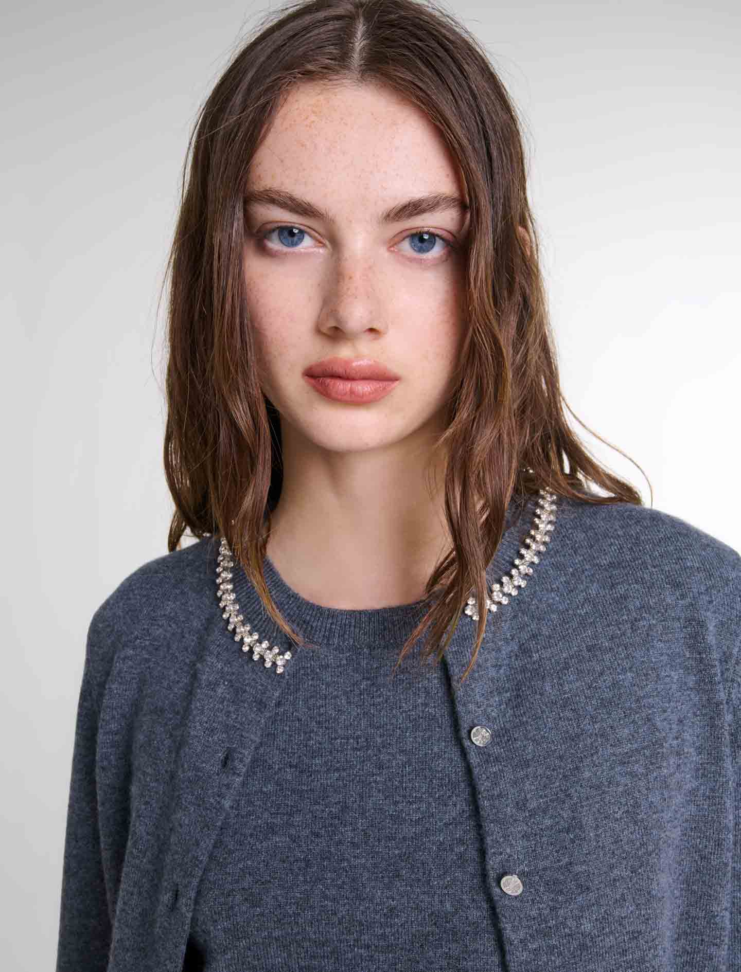 Anthracite Grey  -2-in-1 cashmere cardigan