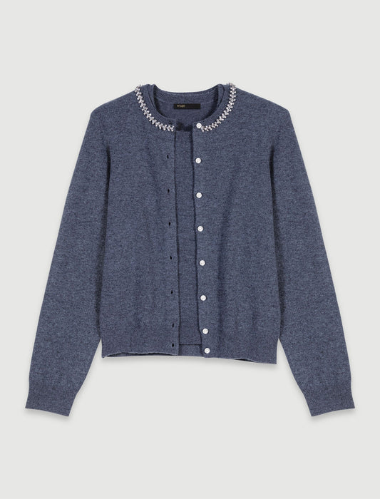 Anthracite Grey  -2-in-1 cashmere cardigan