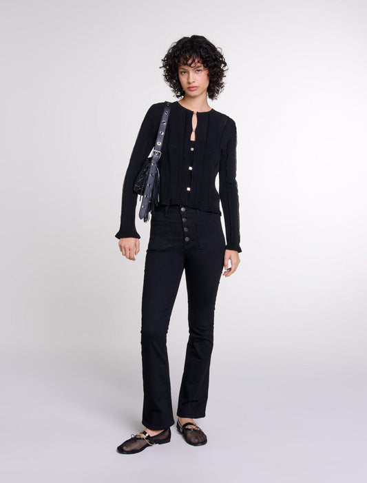 Black featured 2-in-1 cardigan