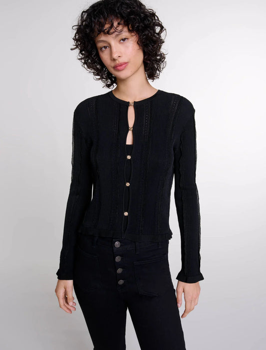 Black   2-in-1 cardigan