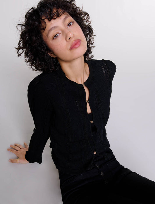 Black   2-in-1 cardigan