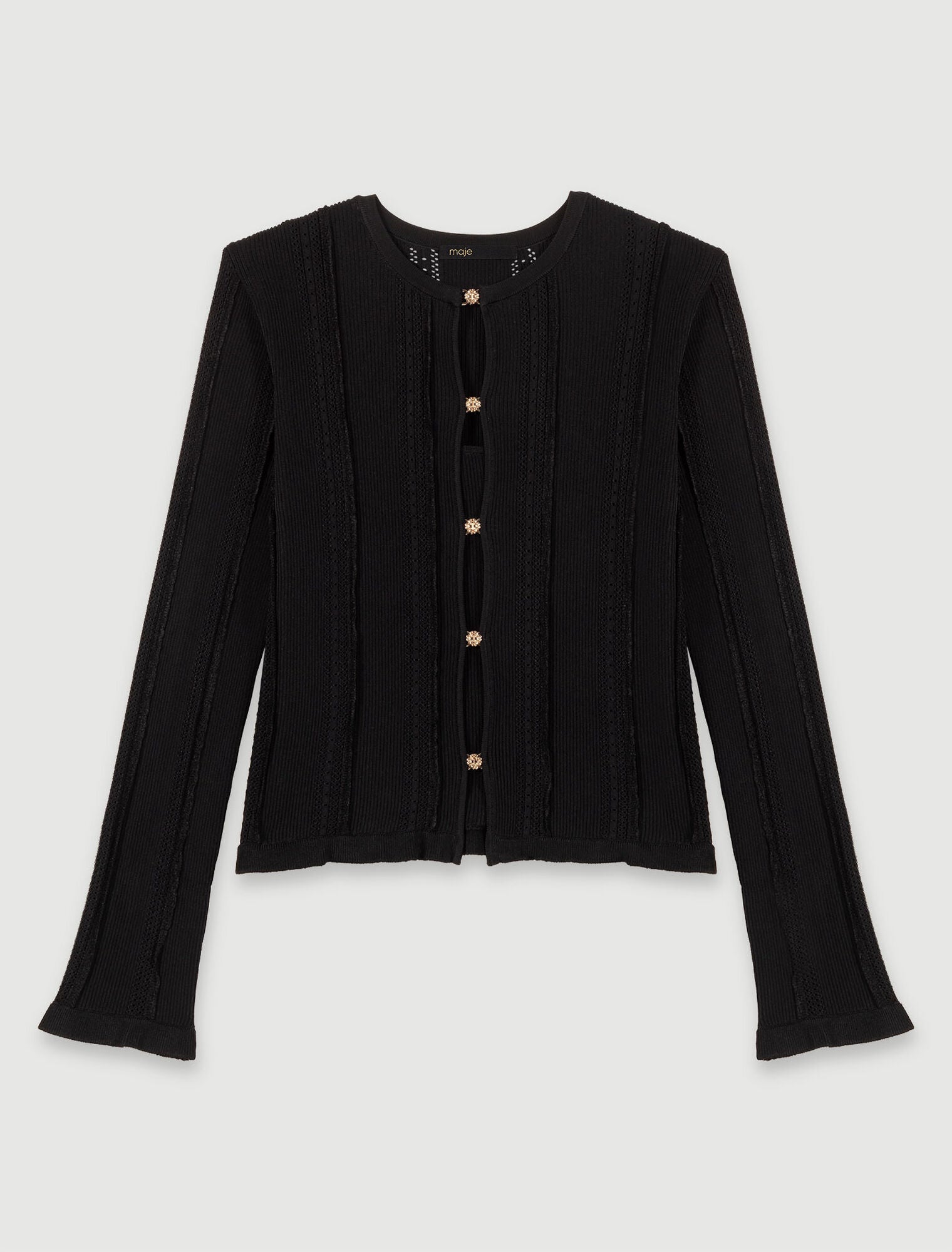 Black   2-in-1 cardigan