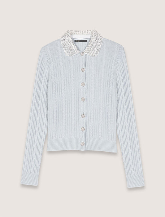 Blue Ribbed Cardigan