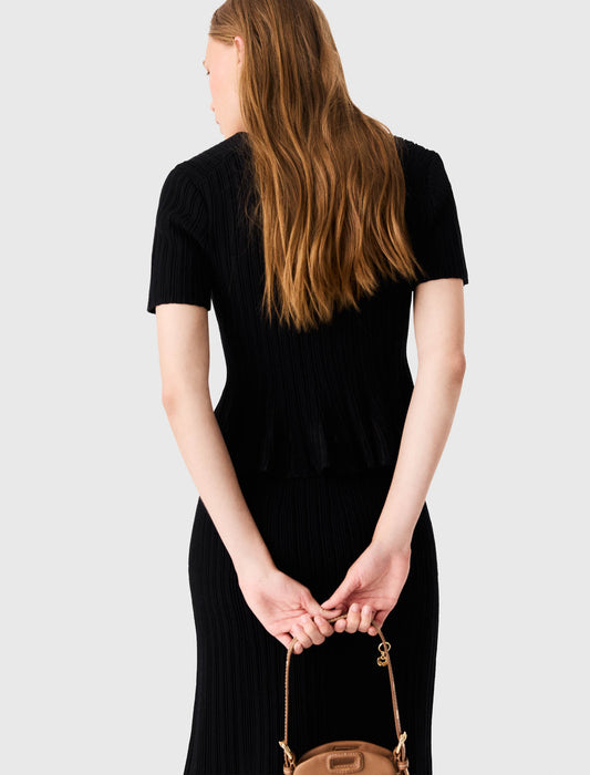 Peplum cardigan Black