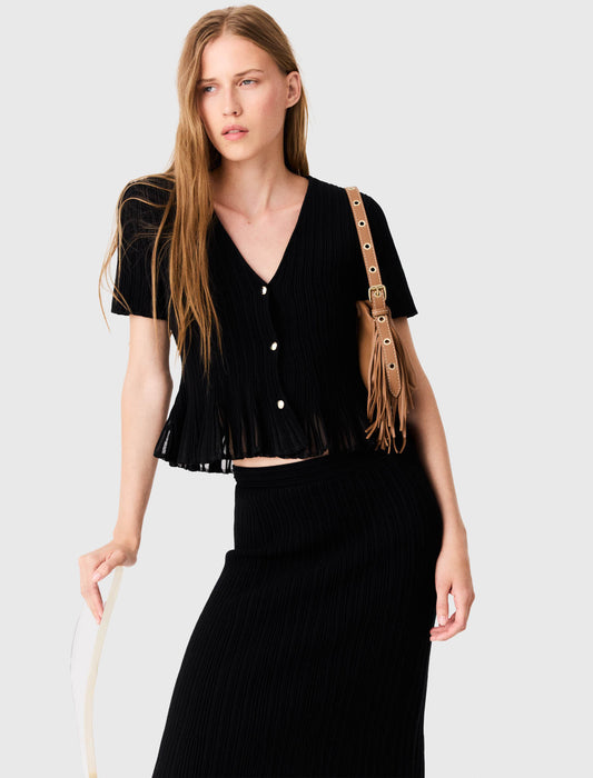 Peplum cardigan Black