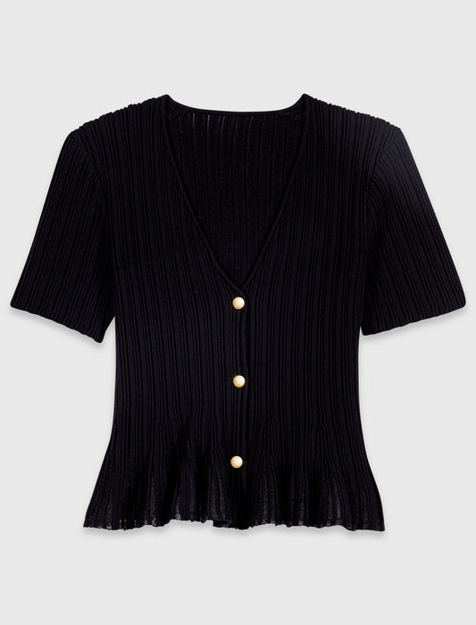 Peplum cardigan Black