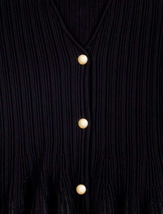 Peplum cardigan Black