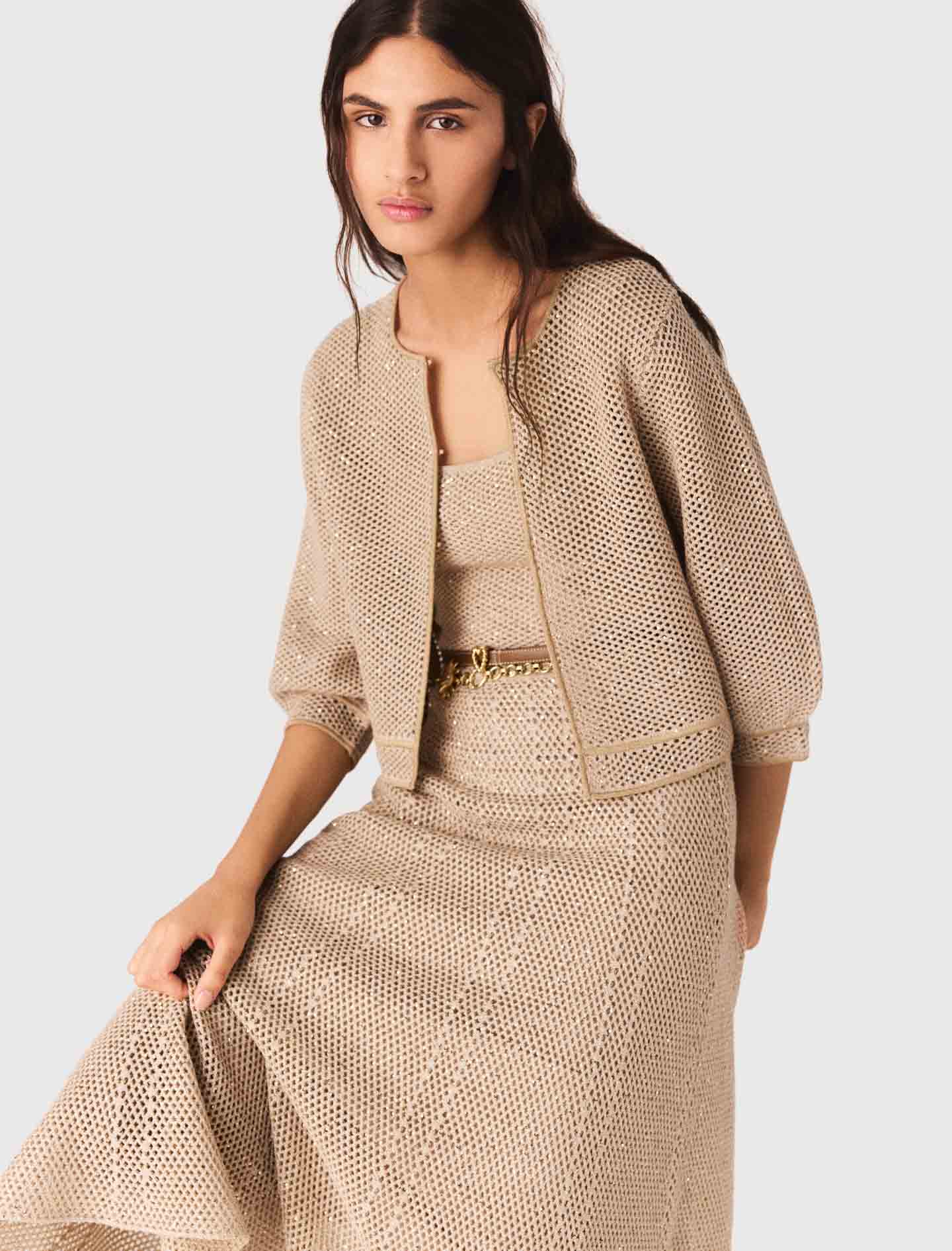 Rhinestone knit cardigan