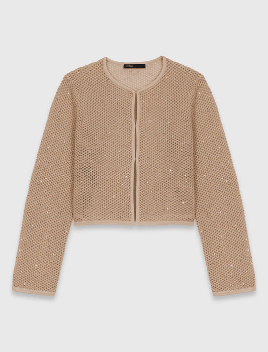 Rhinestone knit cardigan