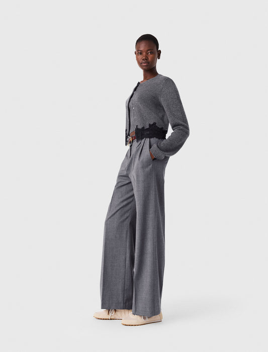 Twinset with lace trim Grey/Black