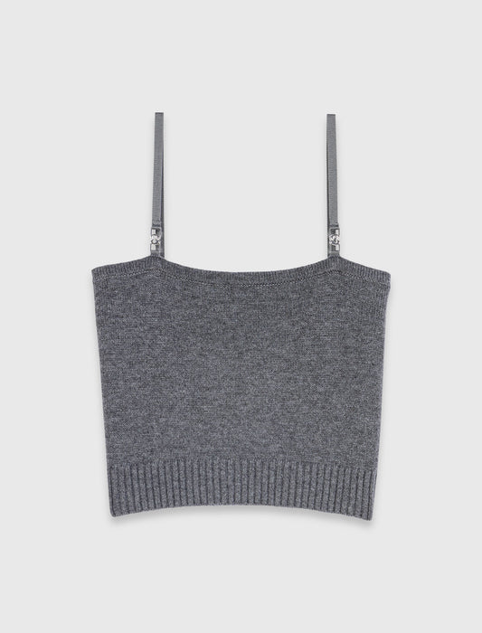 Twinset with lace trim Grey/Black