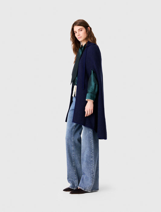 Longline cape cardigan Navy
