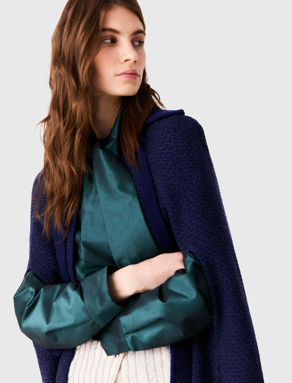 Longline cape cardigan Navy