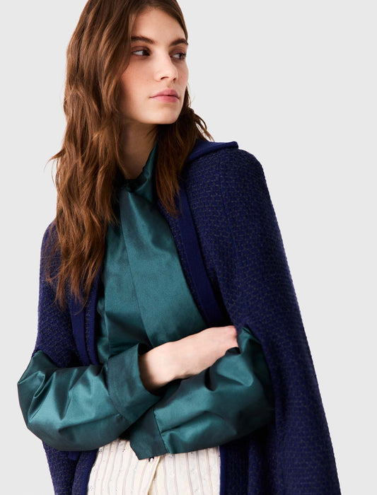 Longline cape cardigan Navy