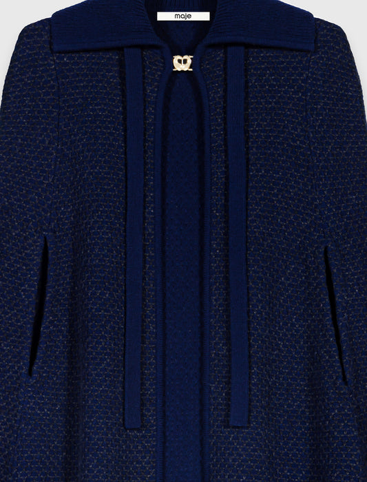 Longline cape cardigan Navy