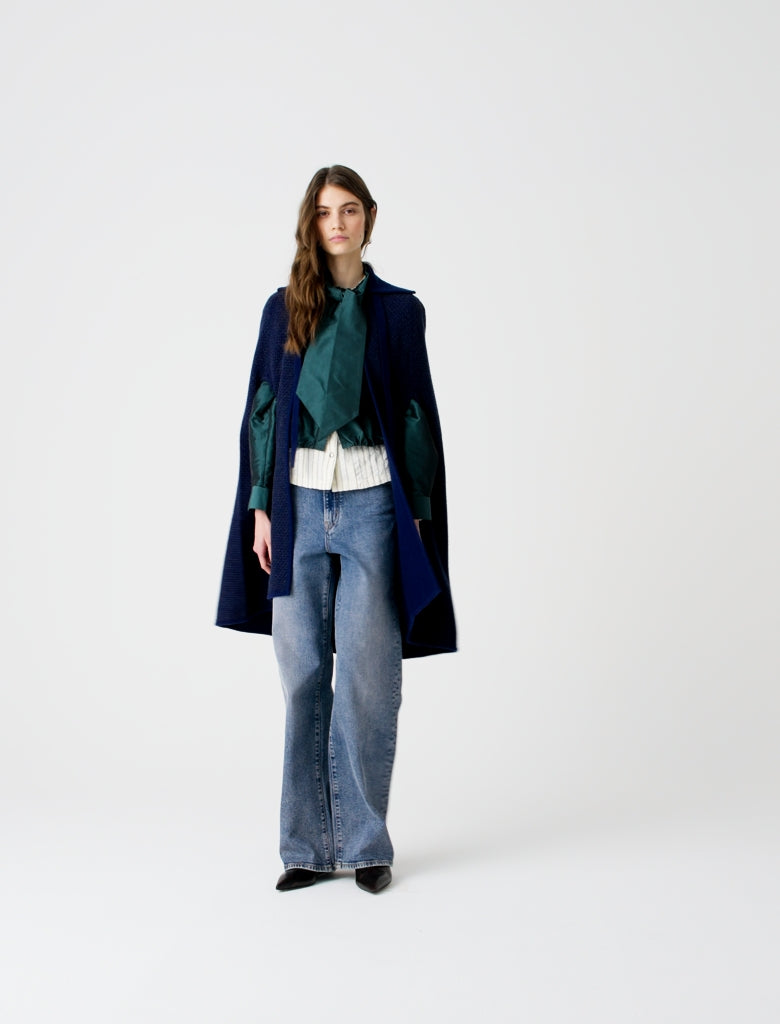 Longline cape cardigan Navy