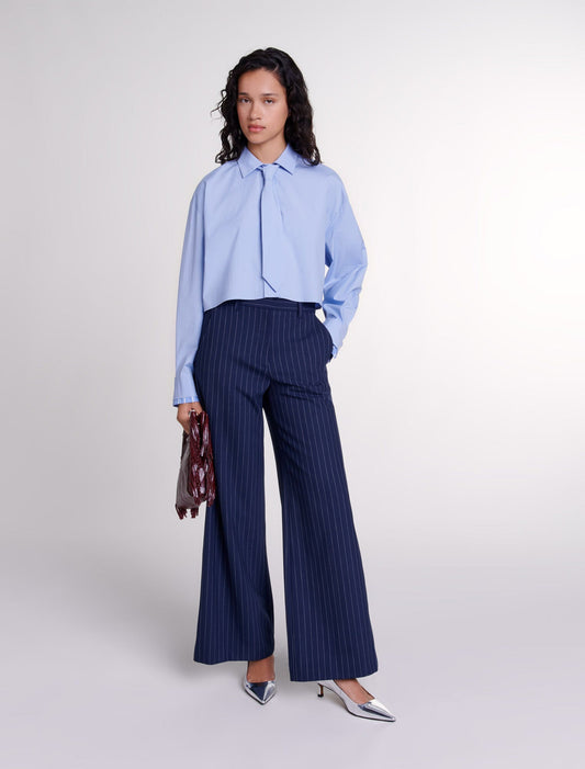 Blue featured-Shirt with removable tie