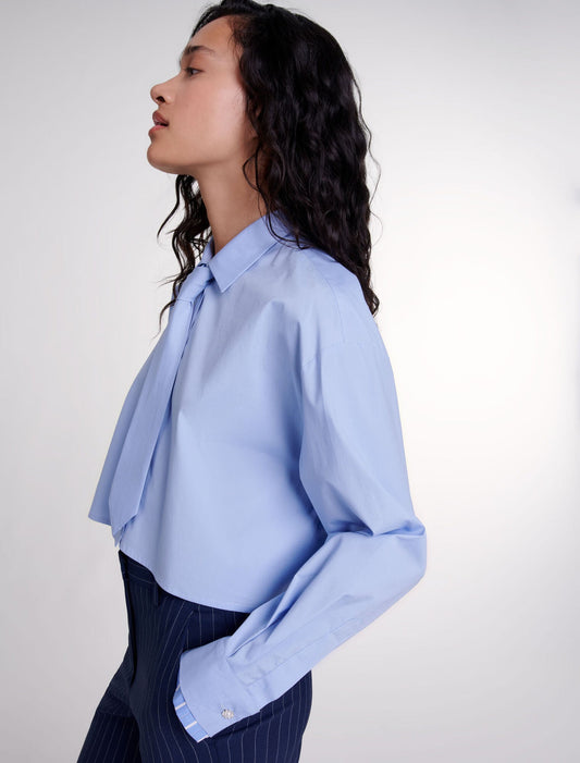 Blue  -Shirt with removable tie