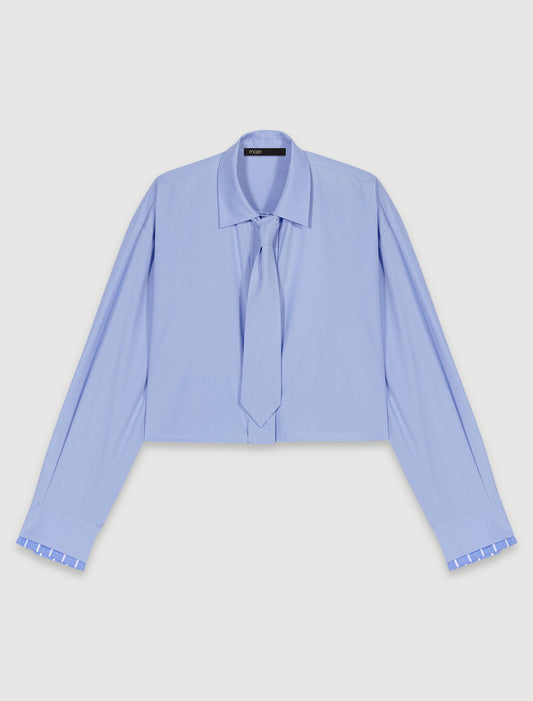 Blue  -Shirt with removable tie