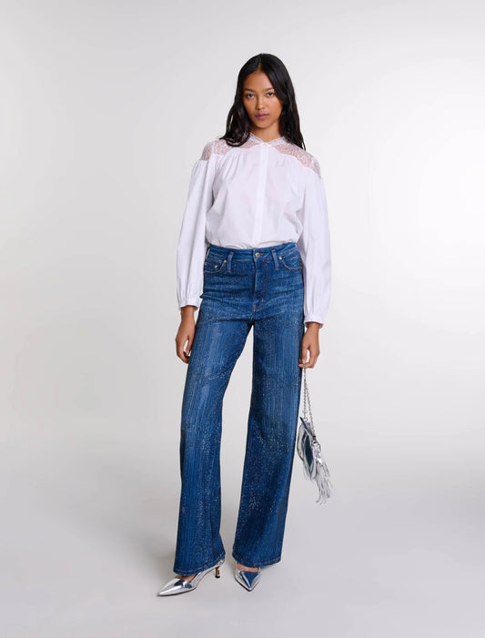 White featured-Lace shirt