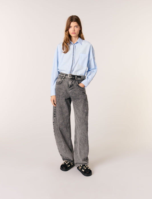 Blue featured Rhinestone Shirt