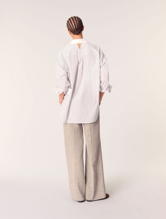 Black / White Stripes-Rhinestone striped shirt