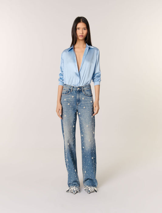 Blue featured Silk Shirt