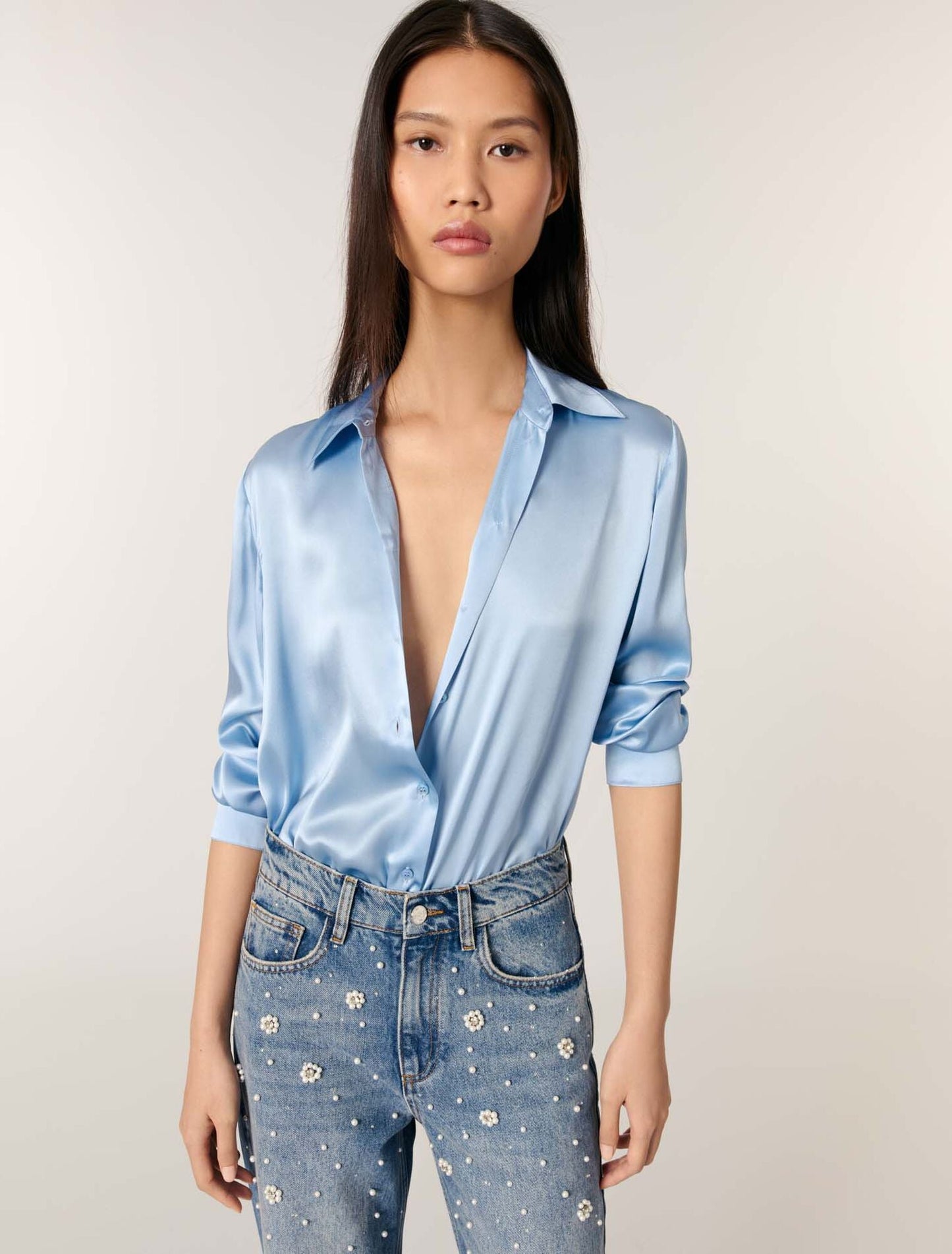 Blue Silk shirt