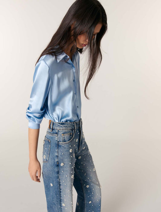 Blue Silk shirt