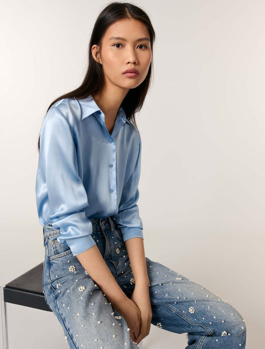 Blue Silk shirt