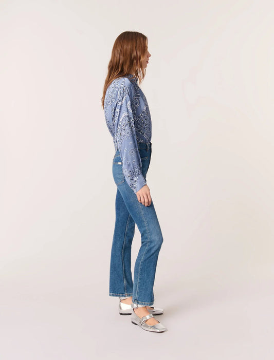 Blue Bandana Print-Flowing printed shirt