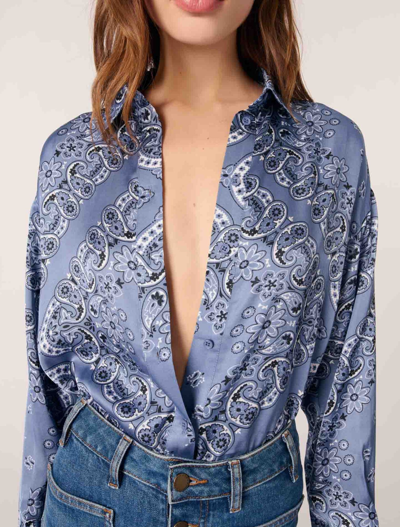 Blue Bandana Print-Flowing printed shirt