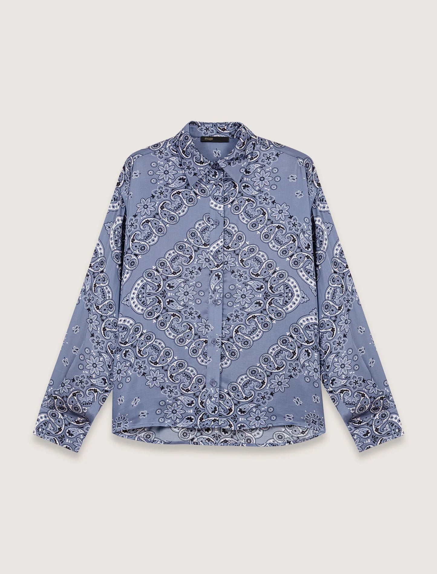 Blue Bandana Print-Flowing printed shirt