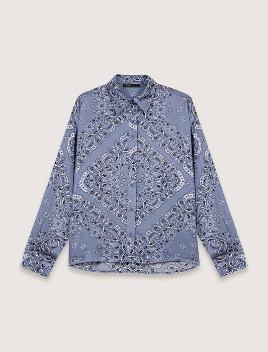 Blue Bandana Print-Flowing printed shirt