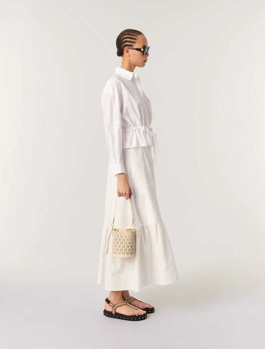 White-Short embroidered shirt