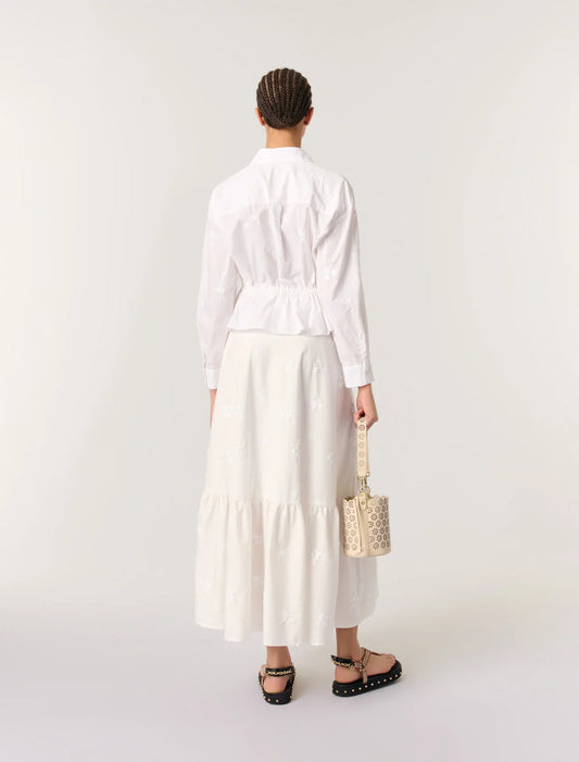 White-Short embroidered shirt